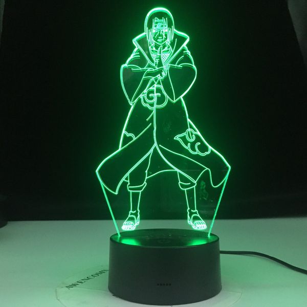 

naruto 3d illusion lamp itachi uchiha figure touch sensor nightlight for kids bedroom decor cool gift for child led night light