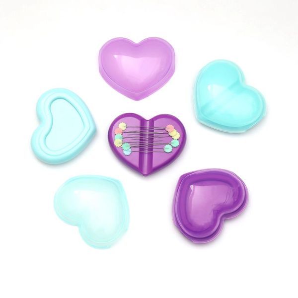 

sewing tools 1pcs heart magnetic pin holder with pins for storage sewing, Black