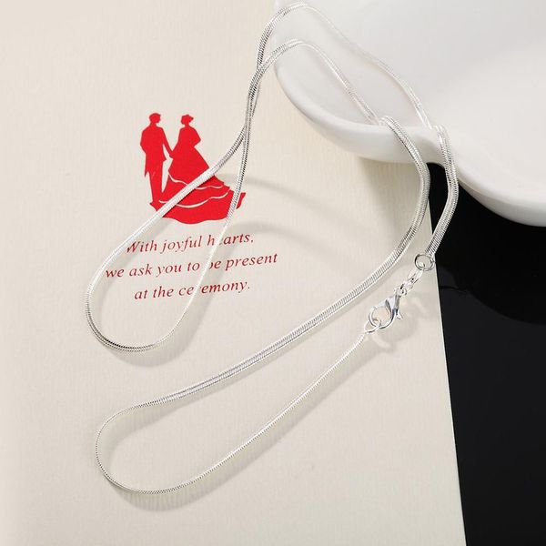

charms wedding party 2mm snake chain silver color cute for women men necklace jewelry silver fashion cute necklace ln026 h sqcsab