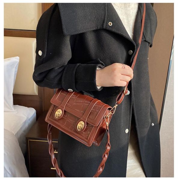 

2021 fashion luxury women handbags designer ladies pu leather cambridge shoulder bag vintage stone pattern crossbody bags black