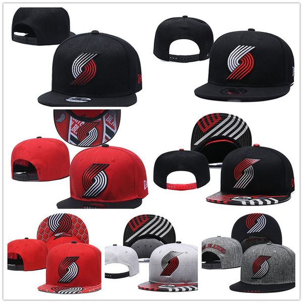 

portland trail mens womens lillard mccollum blazers basketball snapback hats baseball football cap flat adjustable cap sports hat mix order, Black