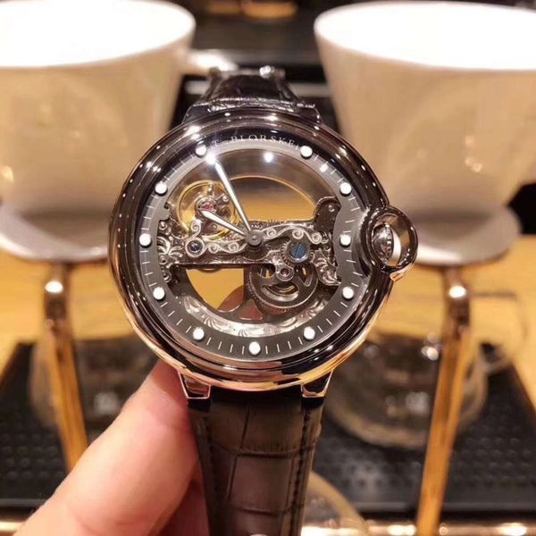 

japanese hollow mechanical waterproof blue needle balloon automatic tourbillon men's watch lovers' women's children's in