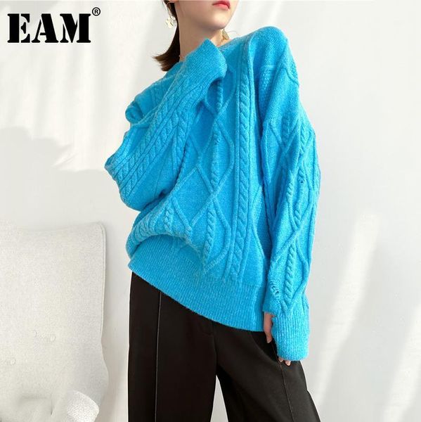 

eam] big size knitting sweater loose fit round neck long sleeve women pullovers new fashion tide autumn winter 2021 1dd32691, White;black