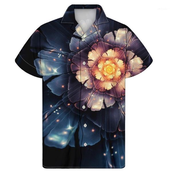 

whereisart vintage lotus pattern men's leisure loose beach shirts male stand shirts holiday clothing camisa masculina xxxl1, White;black