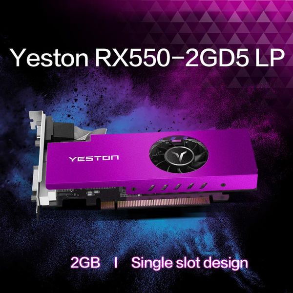 

yeston radeon mini rx 550 gpu 2gb gddr5 64bit gaming deskcomputer pc video graphics cards support vga/dvi-d/hdmi pci-e 3.0