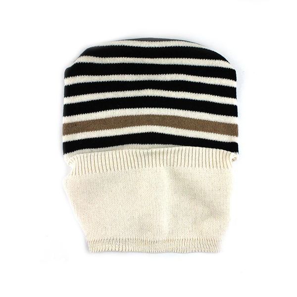 

flb] winter hat skullies beanies for knitted hat women mask thick balaclava earflap wool striped bonnet beanie hats cap f18057 wmttat, Black;white