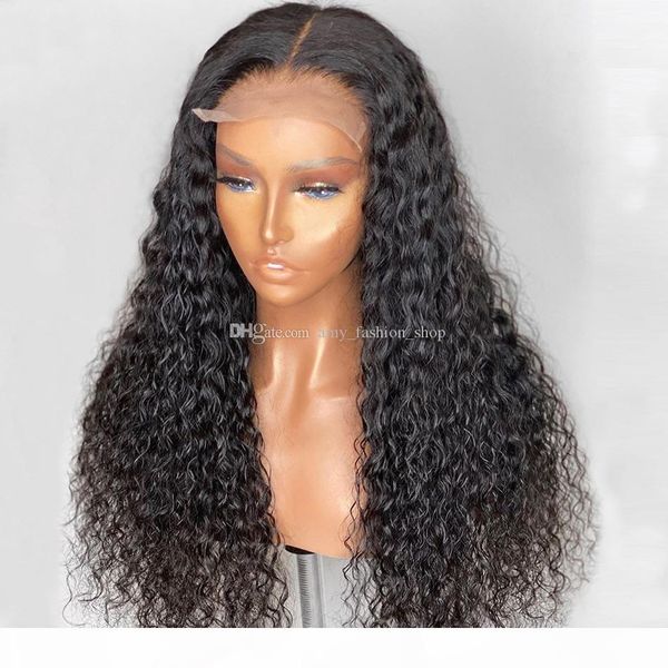 

deep wave curly fake scalp lace front human hair wigs 150% remy brazilian glueless 5x5 silk base wigs bleached knots, Black;brown