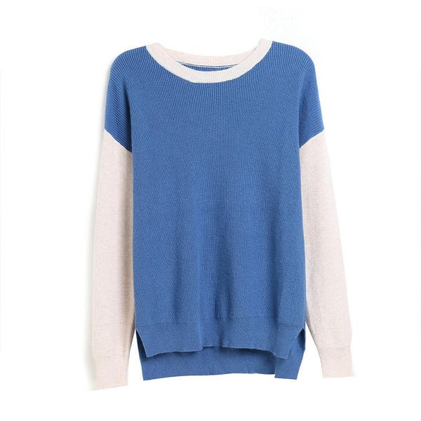 

winter sale patchwork blusas for women 100% cashmere and thick knitting wool pullovers jumpers ladies malory clothes uim0, White;black