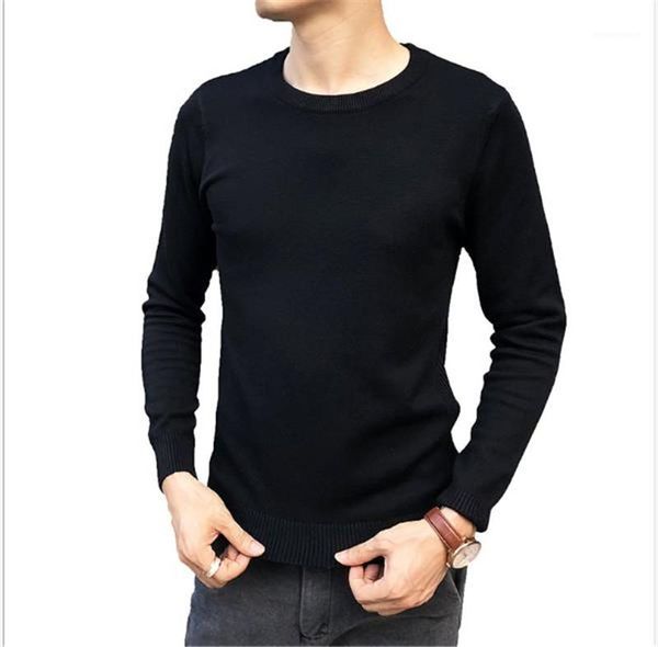 

plus size mens wool sweater pullover long sleeve sweater autumn winter casual male clothing england style solid color skinny designer, White;black