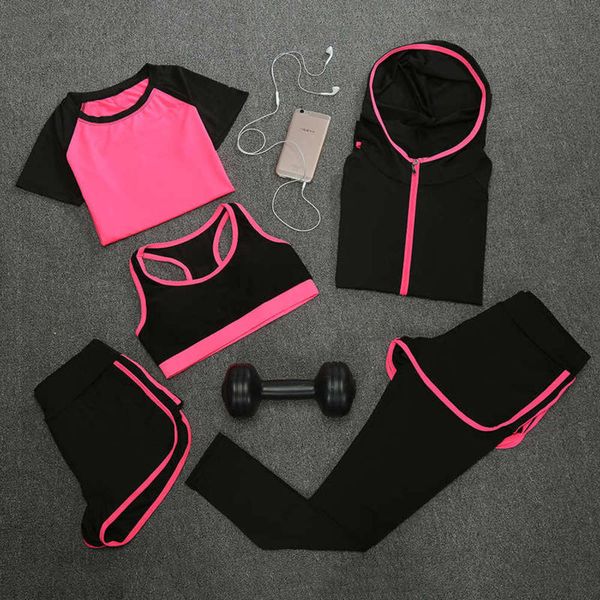 

five fitness quick drying yoga piece women's outdoor running suit, Gray