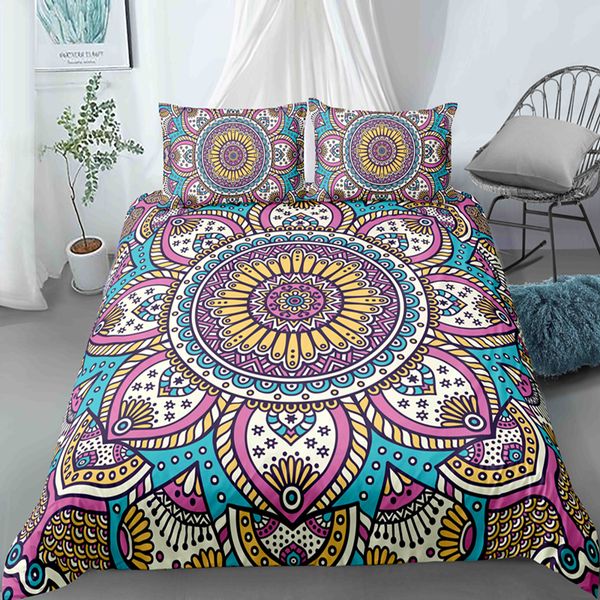 

печатный mandala пододеяльник bohemia пододеяльник полный king queen size краткое одеяло постельные принадлежности утешитель обложки 2 / 3шт