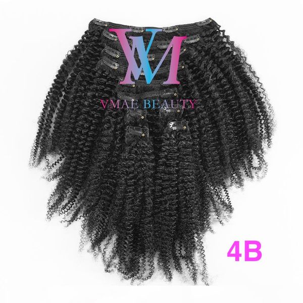 

european human hair 4a 4b 4c kinky curly natural black cuticle aligned full head virgin customer customized clip in hair extensions, Black;brown
