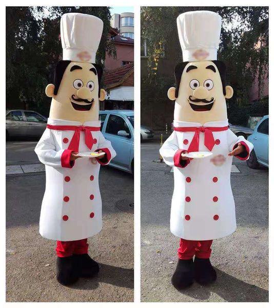 Costume Chef Cook Mascot Traje Para Publicidade Para Personagens De Banda Desenhada De Fotos Mascote Frete Grátis Suporte Personalização