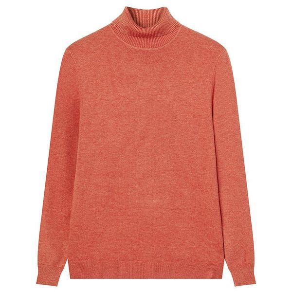 

men's sweaters trend brand men solid color fashion slim turtleneck sweater wild casual pullover male, White;black
