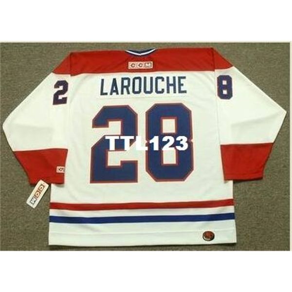 

men #28 pierre larouche montreal canadiens 1978 ccm hockey jersey or custom any name or number retro jersey, Black