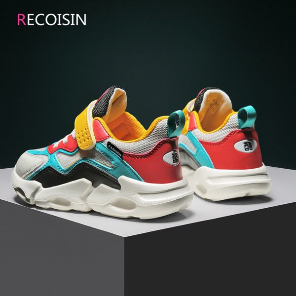 

recoisin 2020 autumn children's fashion casual sports for boys breathable mesh running sneakers girls kids shoes, Black