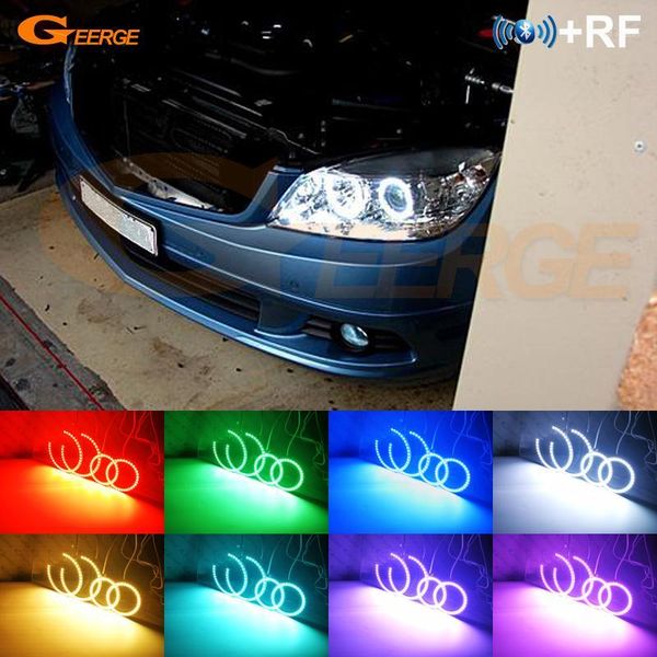 

for c class w204 c300 c350 c63 2007-2011 pre facelift rf remote bluetooth app multi-color rgb led angel eyes kit1