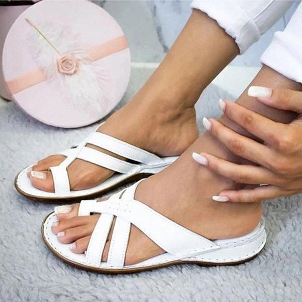 

women sandals 2020 summer sandals for women beach shoes low heels wedges shoes flip flops gladiator flat sandalias mujer #wj2f, Black
