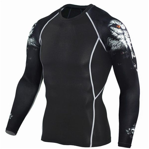 

men fitness t shirts fashion teen wolf long sleeve compression t shirts rashguard bodybuilding mma brand clothing t shirt 201203, White;black