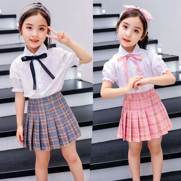 

half length girl's plaid pleated autumn 2020 new children's foreign sle student short skirt college fengzhongda, Blue