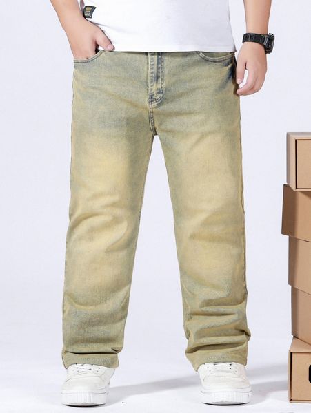 

men washed wide leg jeans k06x#, Blue
