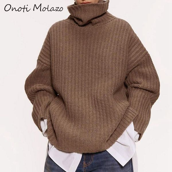 

onoti molazo knitted sweater pullovers women casual turtleneck winter elegant ladies chic pullovers sweaters female 2020 new1, White;black