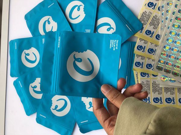 

bags cookies bag proof local mylar bags hologram label stickers smell and flavors bags solid empty 3.5g blue bbydo bdebaby