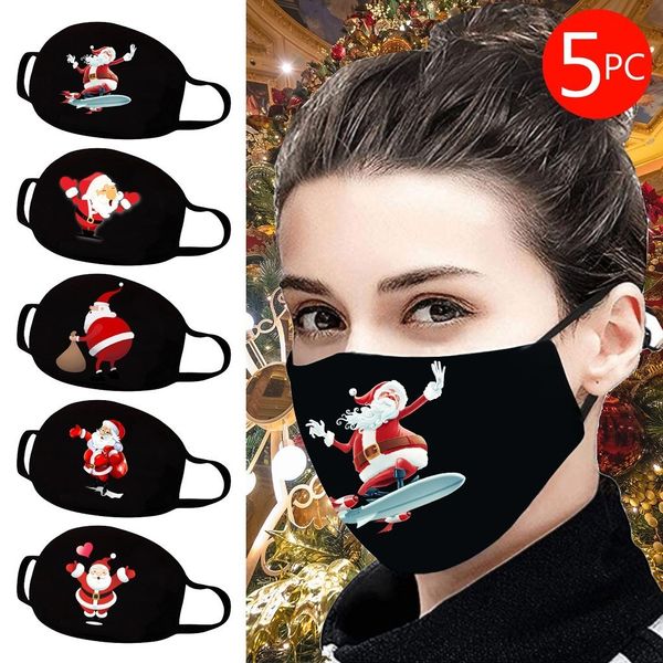 

new reuse 1pcs printed breathable christmas polyester outdoor dust-proof washable cotton mask