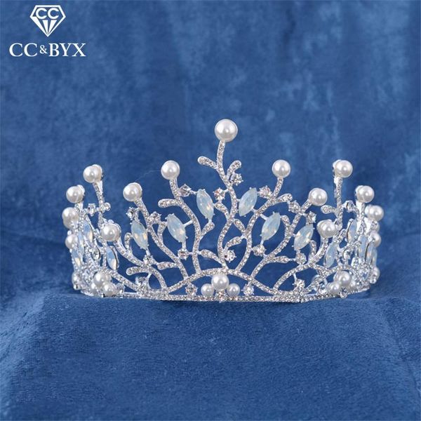 

tiaras and crowns crystal beads baroque style hollow design wedding hair accessories for bride engagement jewelry gift hg698, Golden;silver