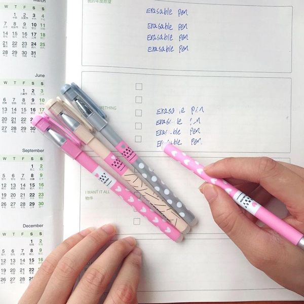 

black 3 for office heart ballpoint blue kids pcs erasable dots pen 038mm writing set supply stationery ink school bbyzih lipper, Blue;orange