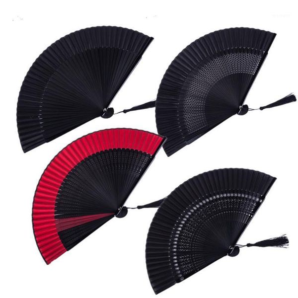 

party favor chinese style black fan folding female classical dance craft folding1