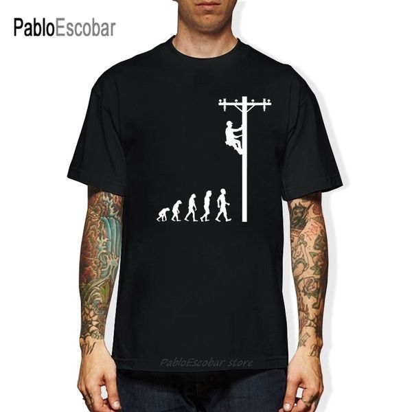 

эволюция lineman смешной электромонтер подарочные балахона дизайнеры футболки толстовка