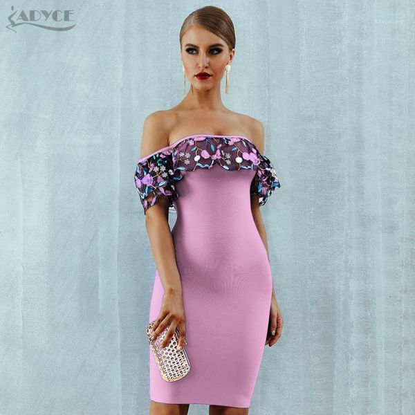 

adyce woman bodycon bandage dress summer 2020 pink halter straps backless hollow out dress elegant celebrity party1, Black;gray