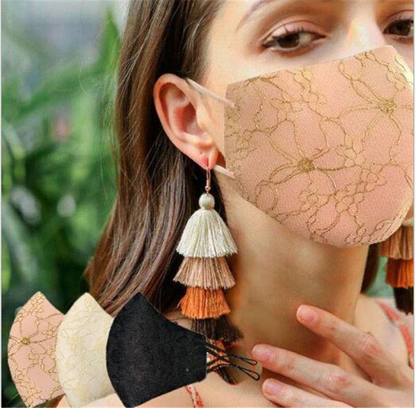 

for fashion face masks women reusable girls lace washable masks elegent facemasks party beach sun block 3d protective mo