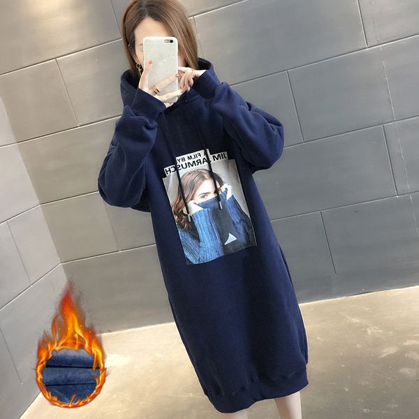 

new fashion 2021 printed women's hoodies female sweaters winter hoodie thin long qlkl, Black