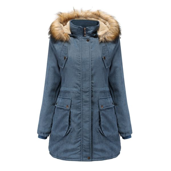 

the 2021 new corduroy sweater, lady in velvet winter coat thick warm coat. 1 tqzl, Black