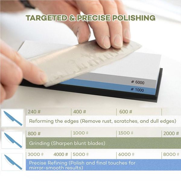 

knife sharpener whetstone sharpening stones grinding stone system water stone honing kitchen tool 2 in 1 600 1000 1500 3000 grit wmtghq