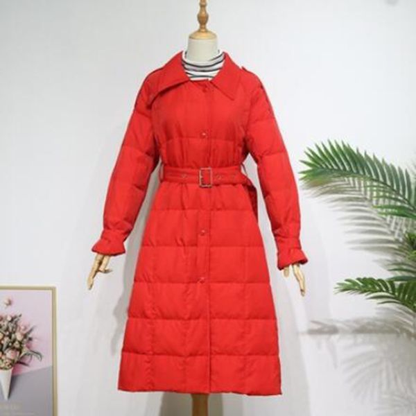 

new winter woman coat solid 90% duck down jackets long sleeve warm womens outwear parkas for women winter streetwear, Black