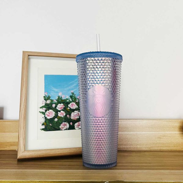 

starbucks china 2021 christmas ice jade blue gradient studded cup tumbler 24oz a