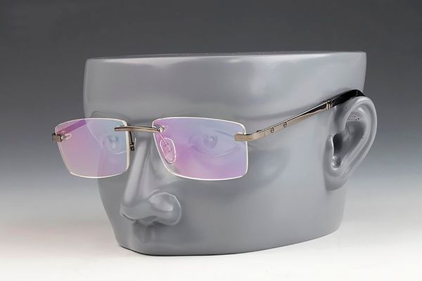 

titanium alloy glasses frame mens ultralight square myopia prescription eyeglasses metal frameless sunglasses fashion optical frames screw e, Silver