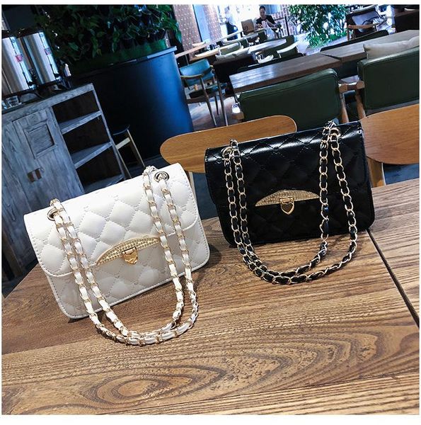 

cross body belvah 2021 korean style luxury chain flap shoulder bag classic female shopper crossbody bags minimalist black white satchel