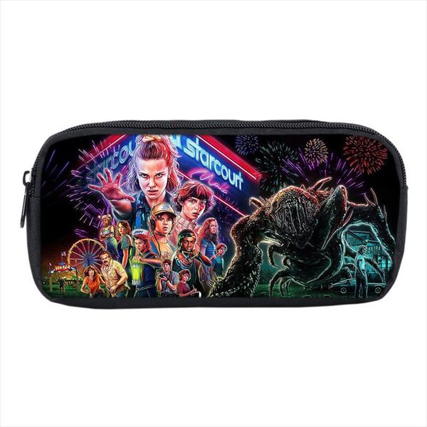 

mochila stranger things pencil case storage pouch tassen printed 3d kids school supplies stationery makeup box pen bag