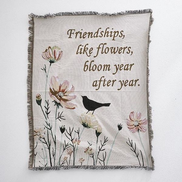 

blankets flowers birds knitted throw thread blanket on the bed sofa plaid travel tv nap soft towel girl room tapestry tablecloth1