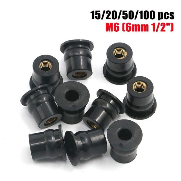 

15 20 50 100 pcs m6 rubber well nuts windshield fairing cowl 6mm 1/2" wellnuts universal windscreen well nut screws accessories1