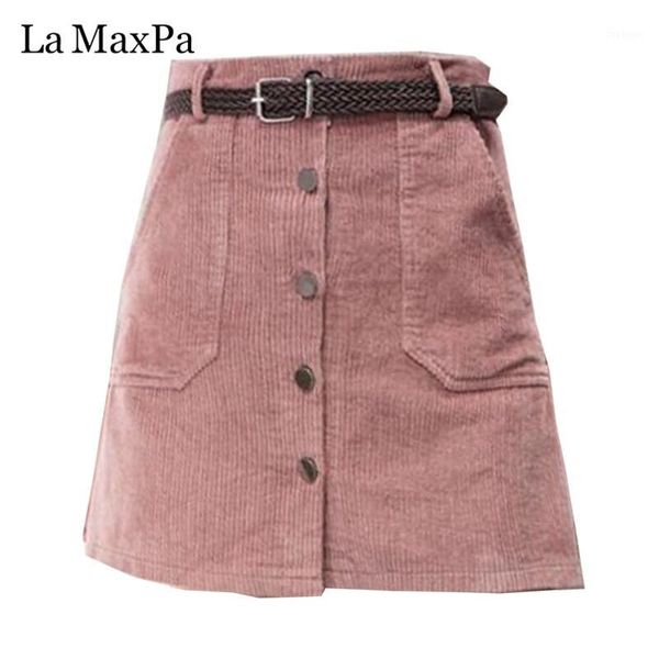 

2019 spring autumn corduroy skirt ladies fashion high waist skirts women's casual fashion black khaki pink mini saias mujer1
