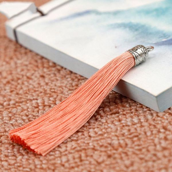 

5pcs lot 9cm long silk tassel brush cords with metal caps for earrings charms pendant tassel fit diy jewelry making material h jllwfs