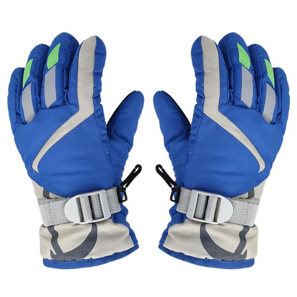

new winter non-slip ski gloveswaterproof warm hockey outdoor sport mountain skiing snowboard gloves kid children, Blue;gray