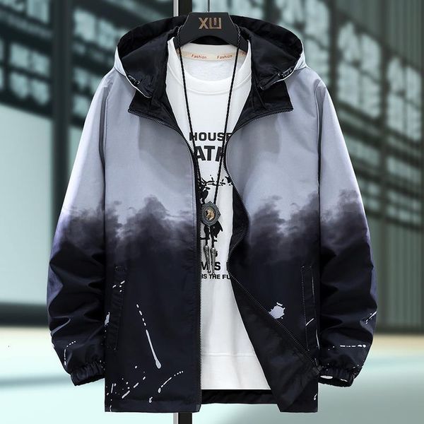 

casual men jacket on both sides gradient hooded 2020 new autumn jackets and streetwear men's clothing plus size 7xl, Black;brown