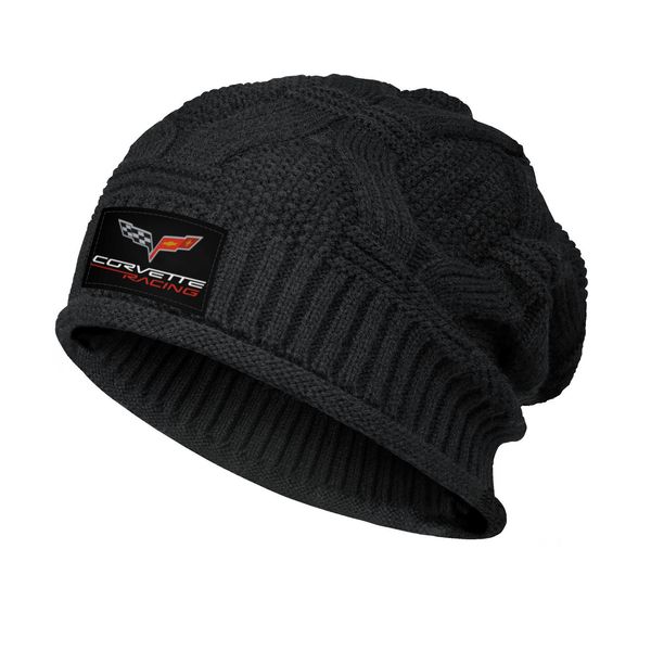 

fashion c7 corvette racing logos fine knit beanie skull hats street dancing corvette-logo logo symol emblem black jake white chrome ray, Blue;gray