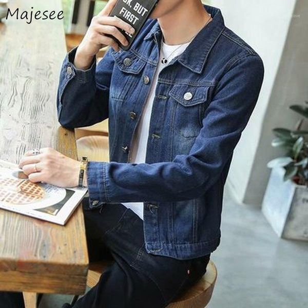 

men jacket denim solid simple all match vintage korean fashion ulzzang mens jackets and coats males pockets daily chic1, Black;brown